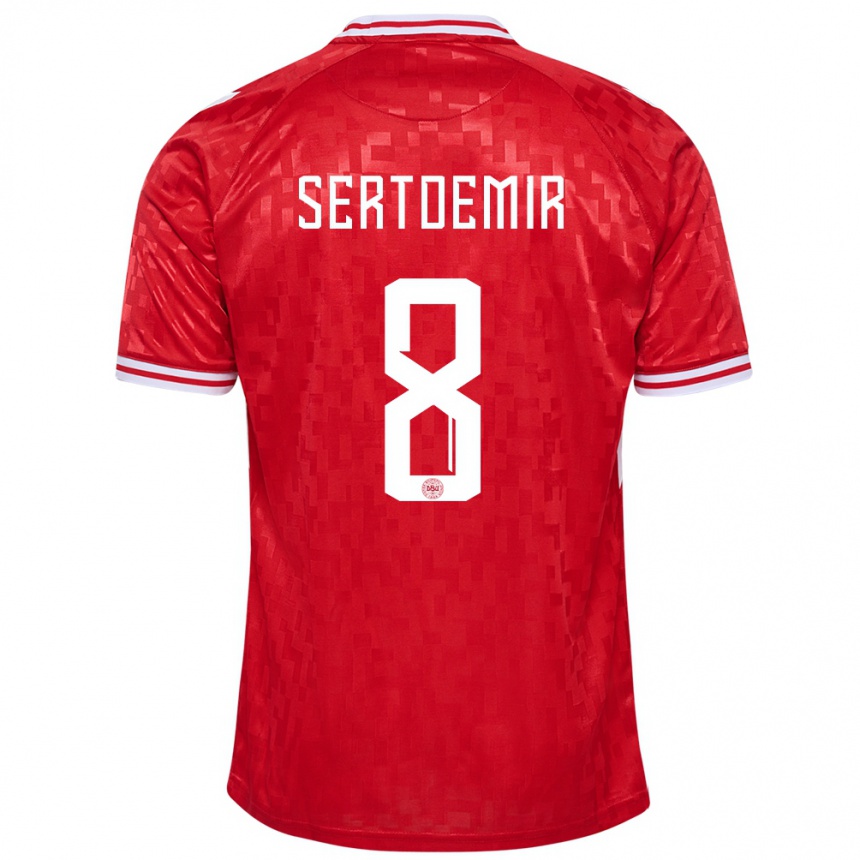 Kids Football Denmark Zidan Sertdemir #8 Red Home Jersey 24-26 T-Shirt Za