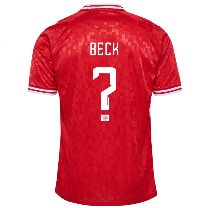 Kids Football Denmark Julius Beck #0 Red Home Jersey 24-26 T-Shirt Za