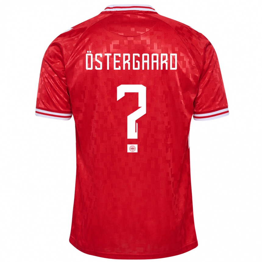 Kids Football Denmark Christian Östergaard #0 Red Home Jersey 24-26 T-Shirt Za