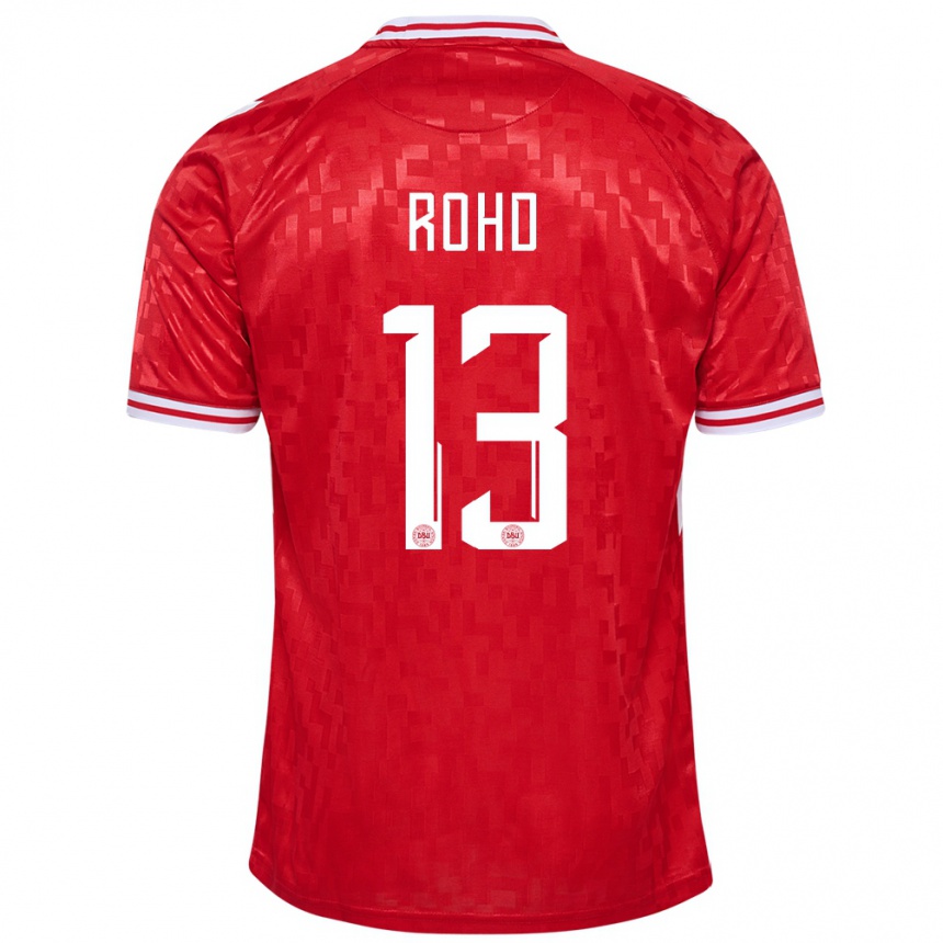 Kids Football Denmark Emil Rohd #13 Red Home Jersey 24-26 T-Shirt Za