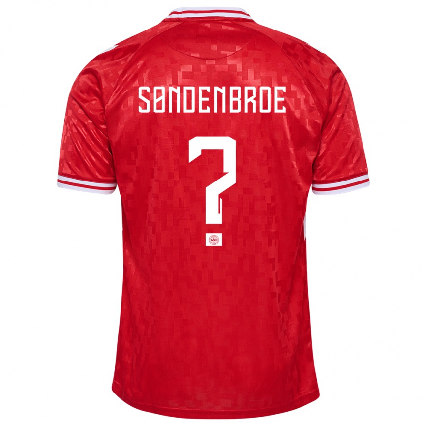 Kids Football Denmark Andreas Søndenbroe #0 Red Home Jersey 24-26 T-Shirt Za