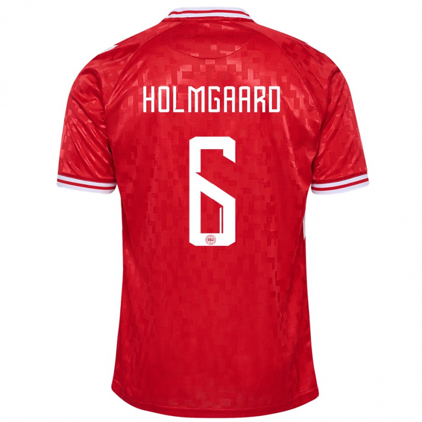 Kids Football Denmark Karen Holmgaard #6 Red Home Jersey 24-26 T-Shirt Za