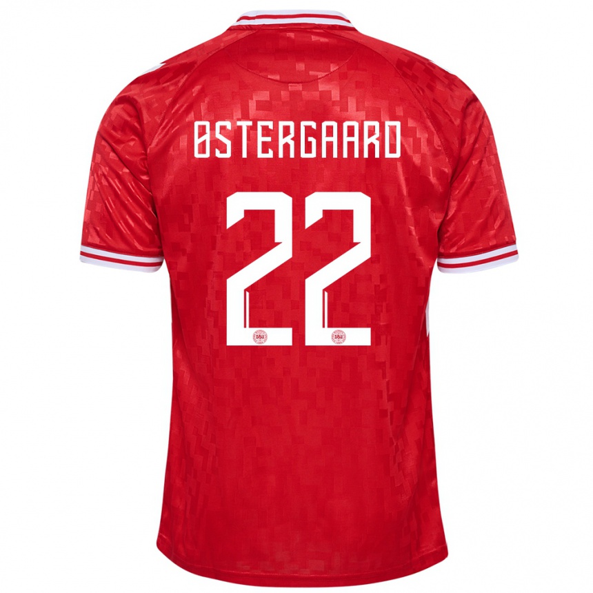 Kids Football Denmark Maja Bay Ostergaard #22 Red Home Jersey 24-26 T-Shirt Za