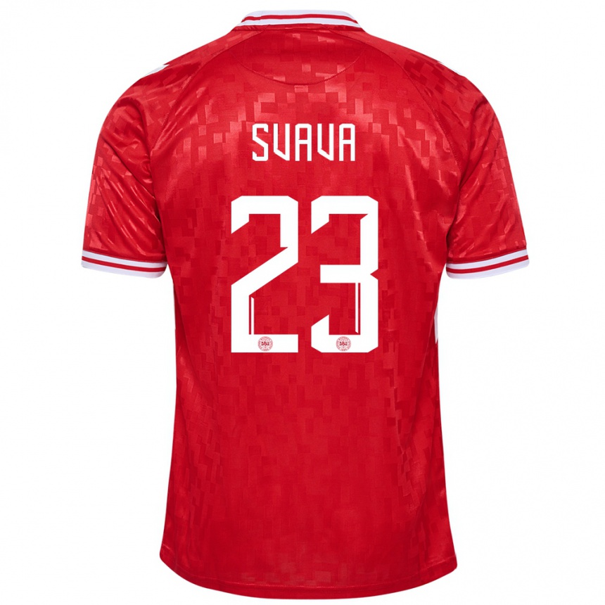 Kids Football Denmark Sofie Svava #23 Red Home Jersey 24-26 T-Shirt Za