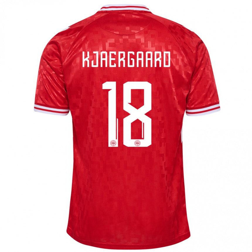 Kids Football Denmark Maurits Kjaergaard #18 Red Home Jersey 24-26 T-Shirt Za