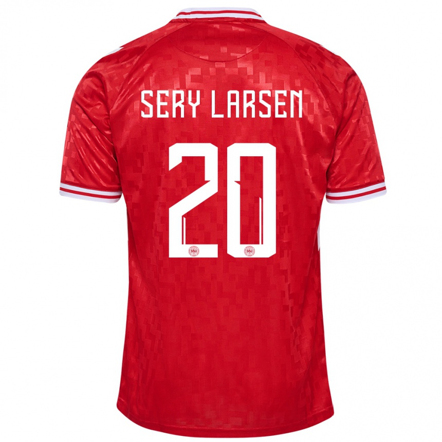 Kids Football Denmark Japhet Sery Larsen #20 Red Home Jersey 24-26 T-Shirt Za