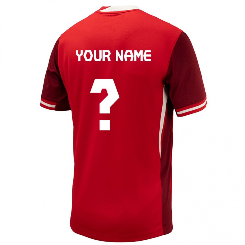 Kids Football Canada Your Name #0 Red Home Jersey 24-26 T-Shirt Za