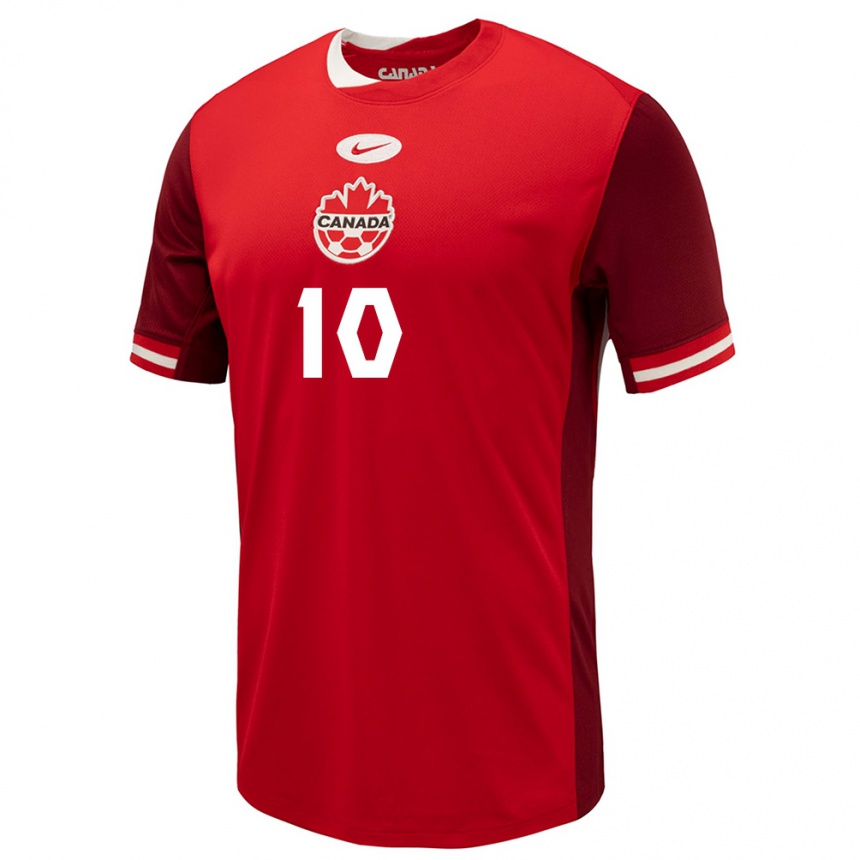 Kids Football Canada David Junior Hoilett #10 Red Home Jersey 24-26 T-Shirt Za