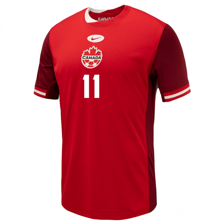 Kids Football Canada Theo Bair #11 Red Home Jersey 24-26 T-Shirt Za