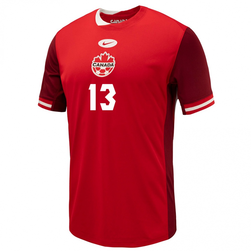 Kids Football Canada Sophie Schmidt #13 Red Home Jersey 24-26 T-Shirt Za