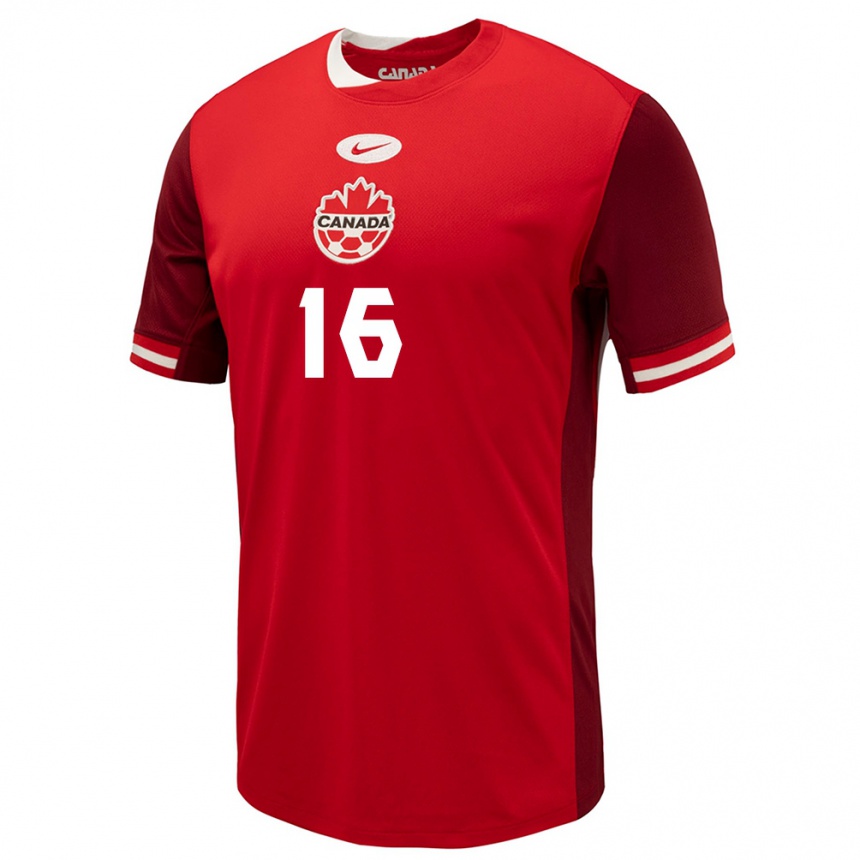 Kids Football Canada Janine Beckie #16 Red Home Jersey 24-26 T-Shirt Za