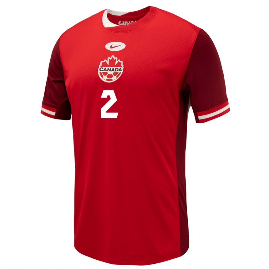 Kids Football Canada Alistair Johnston #2 Red Home Jersey 24-26 T-Shirt Za