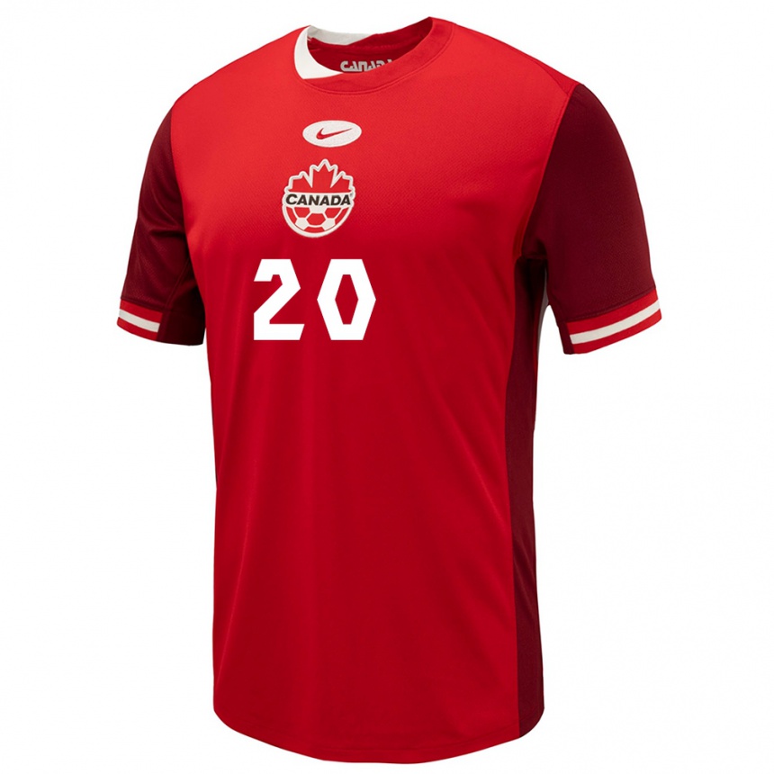 Kids Football Canada Lino Aklil #20 Red Home Jersey 24-26 T-Shirt Za