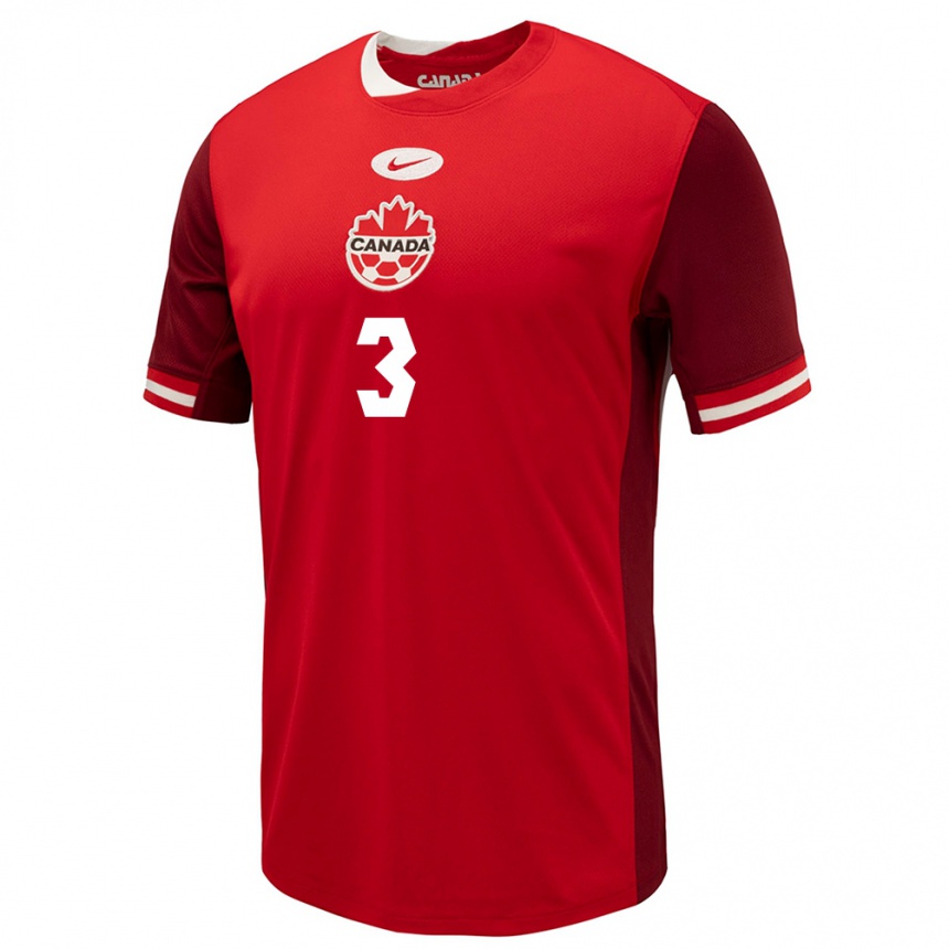 Kids Football Canada Zorhan Bassong #3 Red Home Jersey 24-26 T-Shirt Za