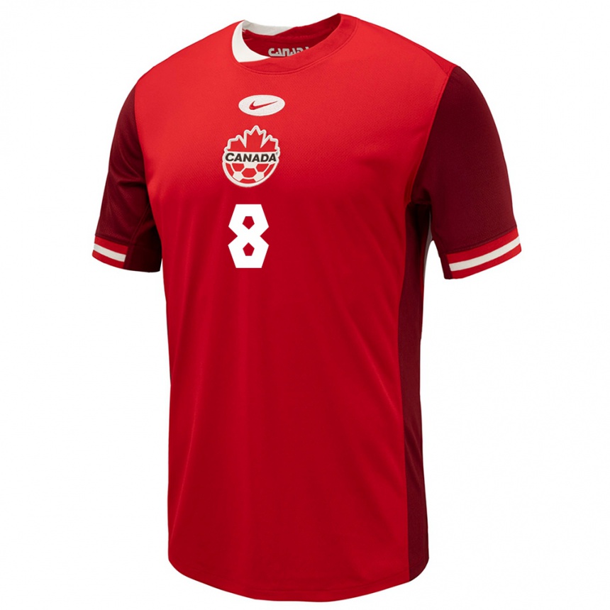 Kids Football Canada Jeevan Badwal #8 Red Home Jersey 24-26 T-Shirt Za