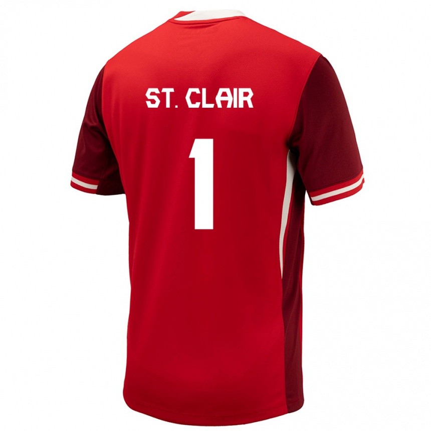 Kids Football Canada Dayne St Clair #1 Red Home Jersey 24-26 T-Shirt Za