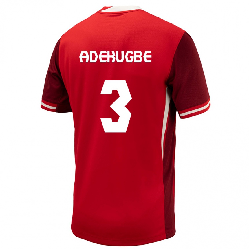 Kids Football Canada Samuel Adekugbe #3 Red Home Jersey 24-26 T-Shirt Za