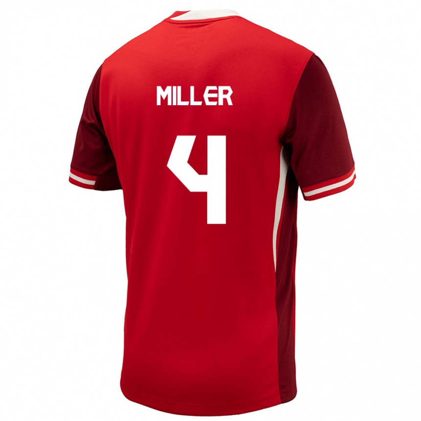 Kids Football Canada Kamal Miller #4 Red Home Jersey 24-26 T-Shirt Za