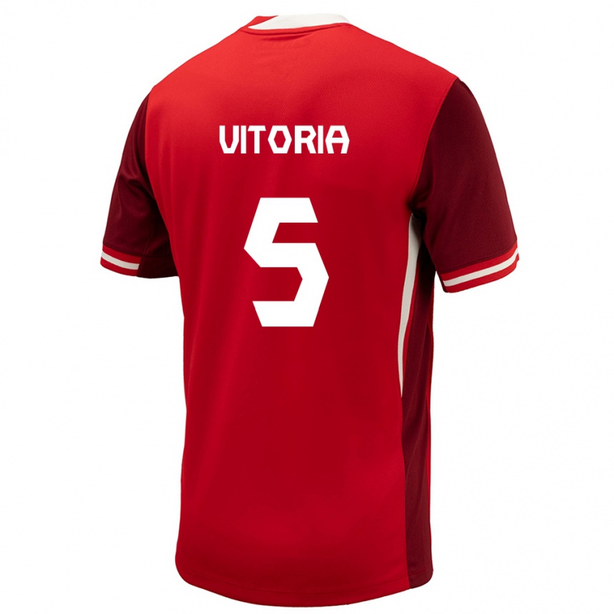 Kids Football Canada Steven Vitoria #5 Red Home Jersey 24-26 T-Shirt Za