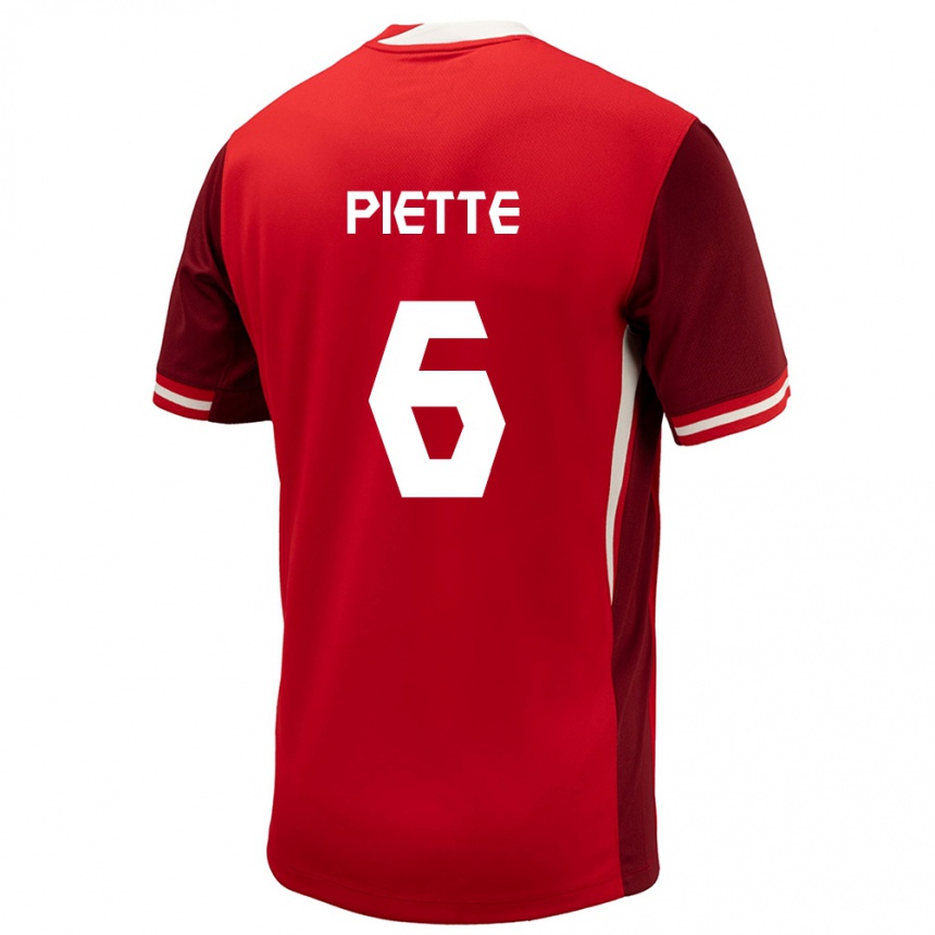 Kids Football Canada Samuel Piette #6 Red Home Jersey 24-26 T-Shirt Za