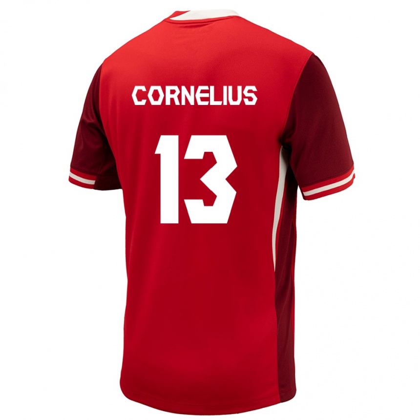 Kids Football Canada Derek Cornelius #13 Red Home Jersey 24-26 T-Shirt Za