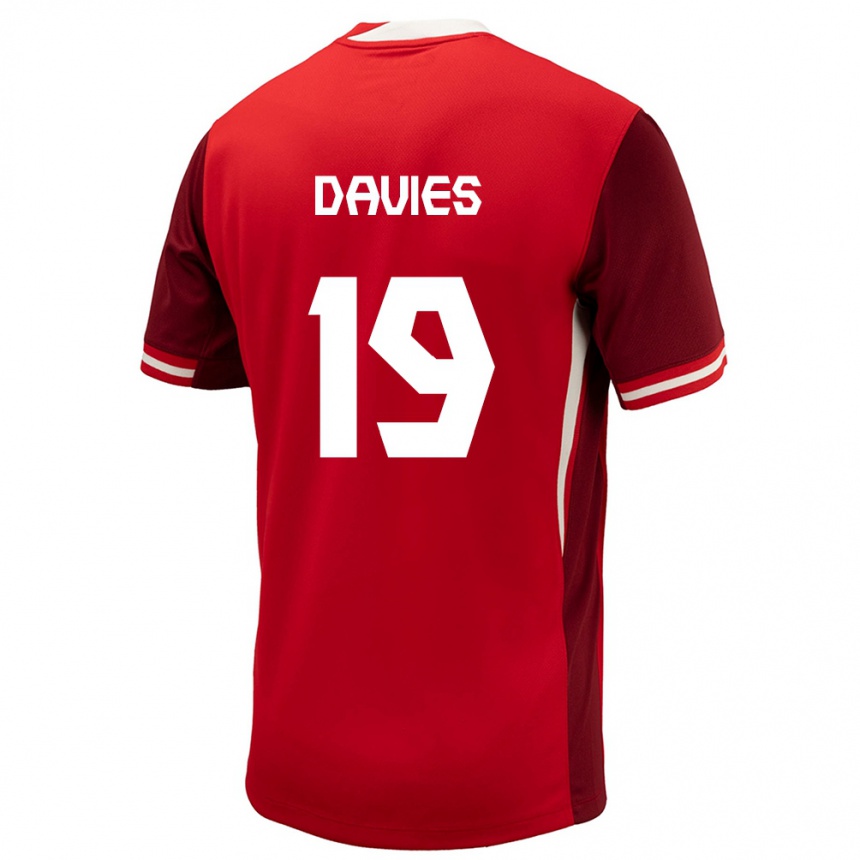 Kids Football Canada Alphonso Davies #19 Red Home Jersey 24-26 T-Shirt Za