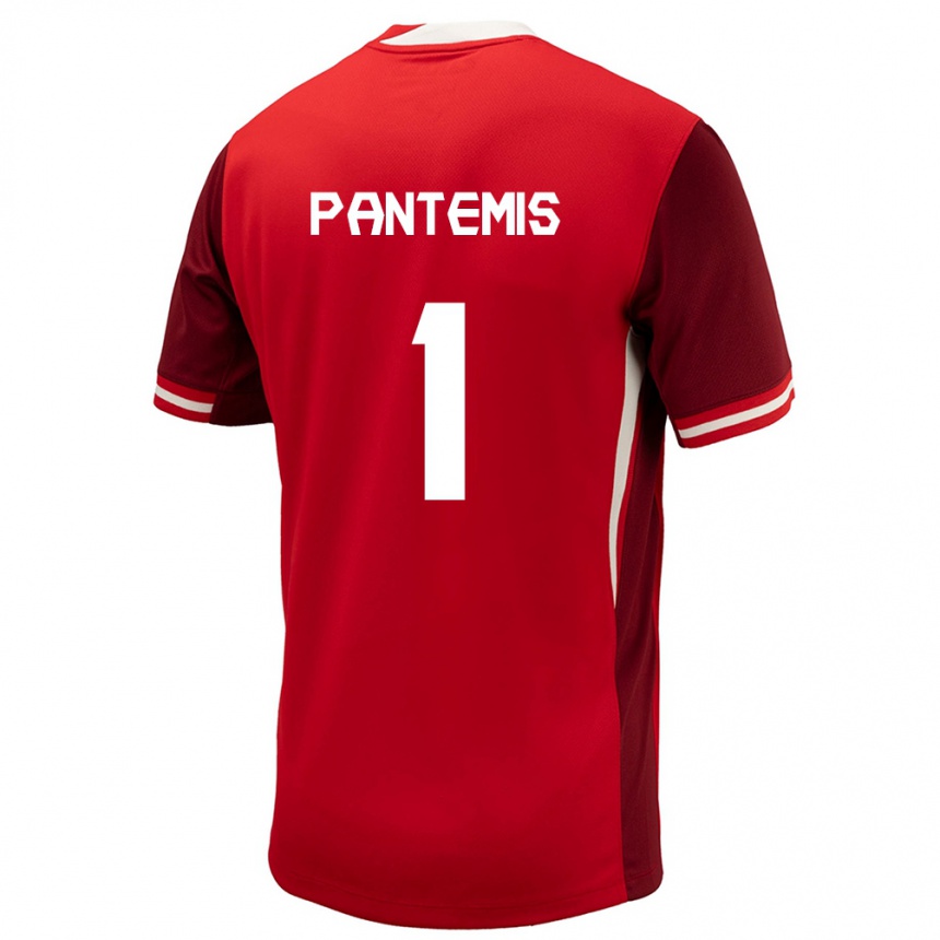 Kids Football Canada James Pantemis #1 Red Home Jersey 24-26 T-Shirt Za