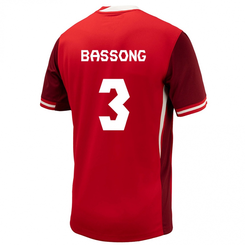 Kids Football Canada Zorhan Bassong #3 Red Home Jersey 24-26 T-Shirt Za