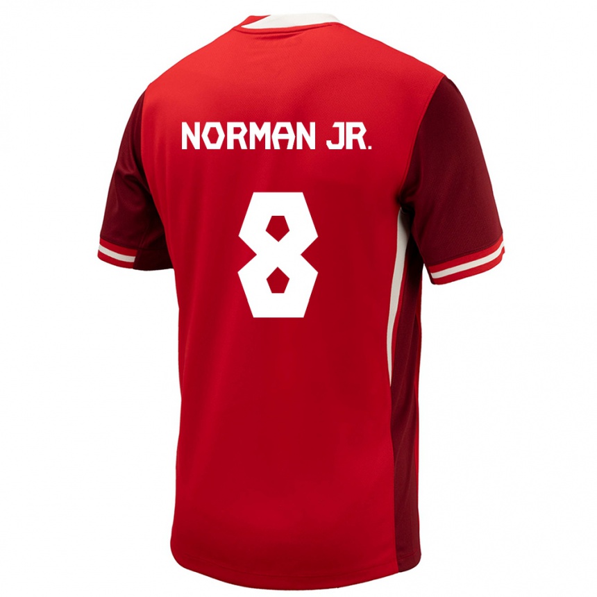 Kids Football Canada David Norman Jr. #8 Red Home Jersey 24-26 T-Shirt Za