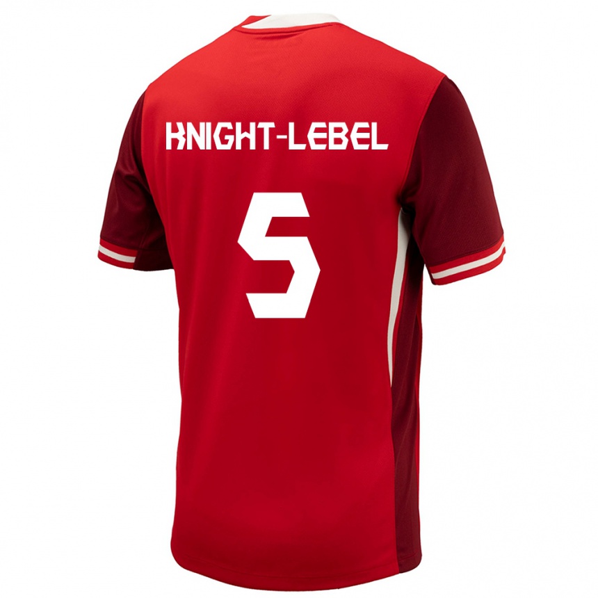 Kids Football Canada Jamie Knight Lebel #5 Red Home Jersey 24-26 T-Shirt Za