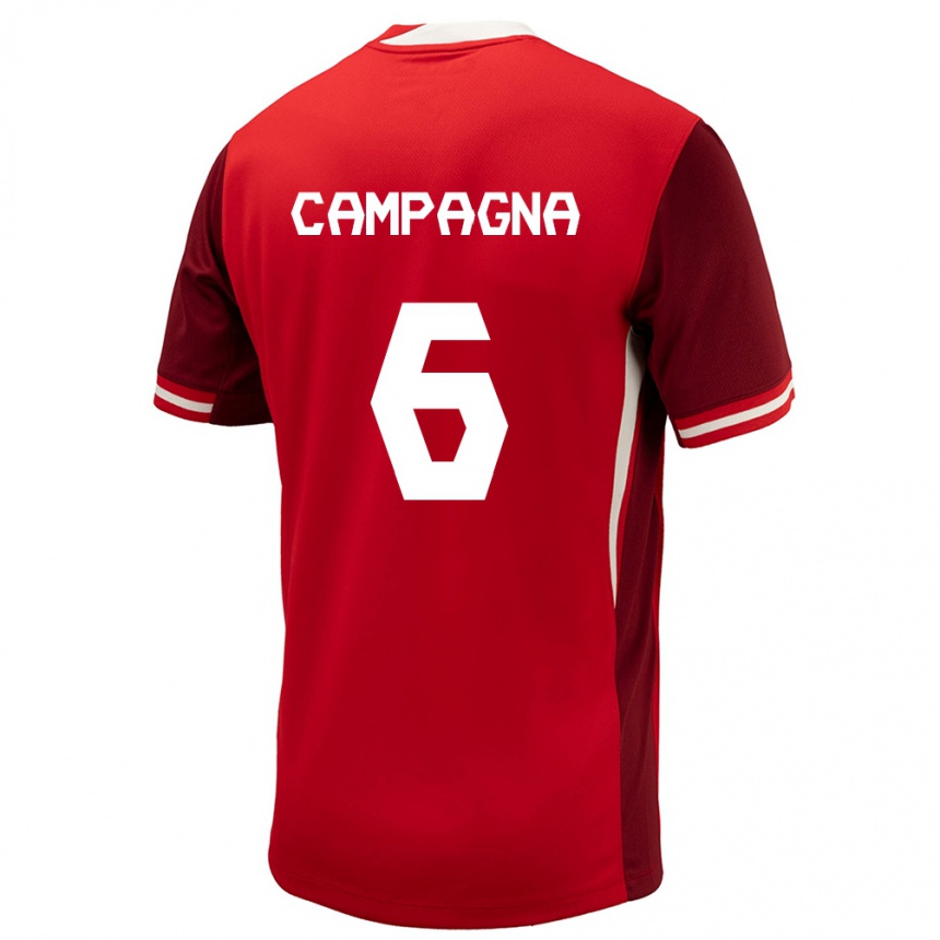 Kids Football Canada Matteo Campagna #6 Red Home Jersey 24-26 T-Shirt Za