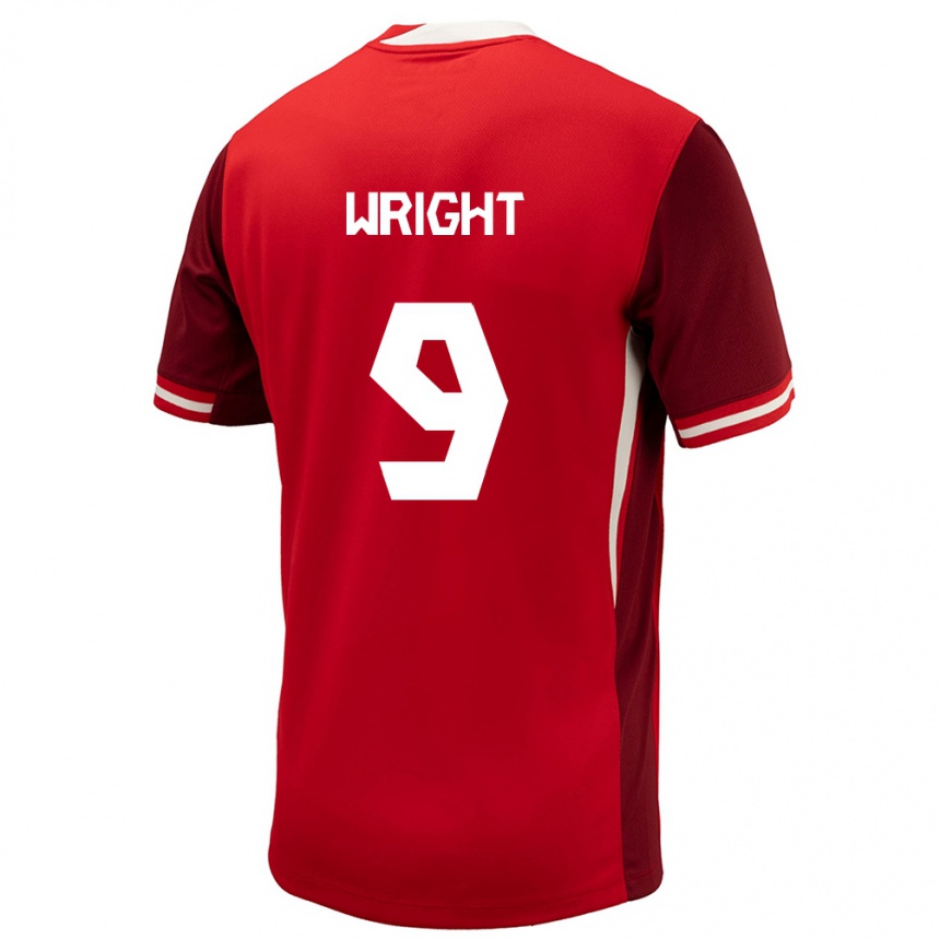 Kids Football Canada Lowell Wright #9 Red Home Jersey 24-26 T-Shirt Za