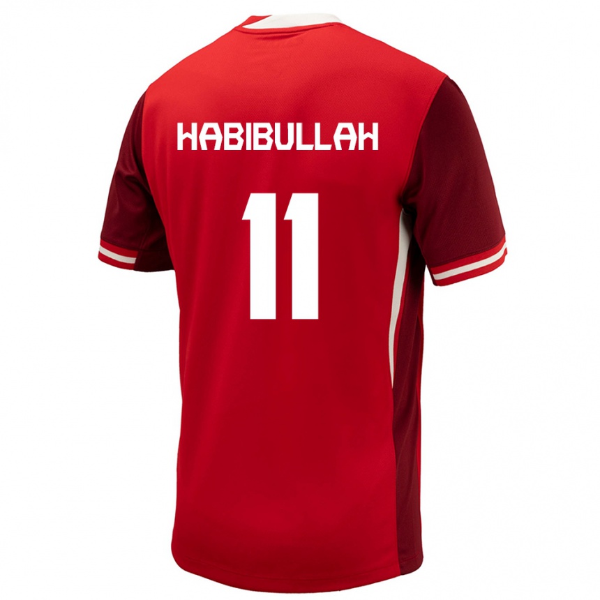 Kids Football Canada Kamron Habibullah #11 Red Home Jersey 24-26 T-Shirt Za