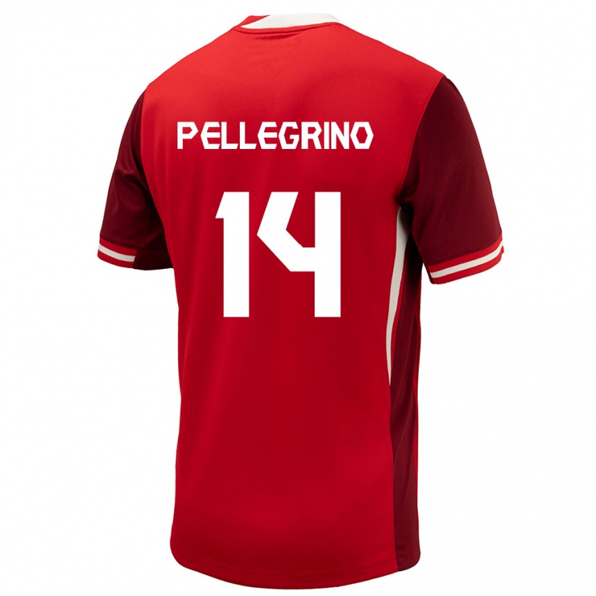 Kids Football Canada Gabriel Pellegrino #14 Red Home Jersey 24-26 T-Shirt Za