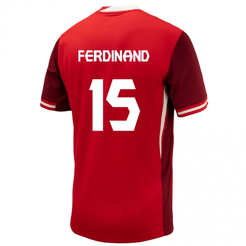 Kids Football Canada Keesean Ferdinand #15 Red Home Jersey 24-26 T-Shirt Za