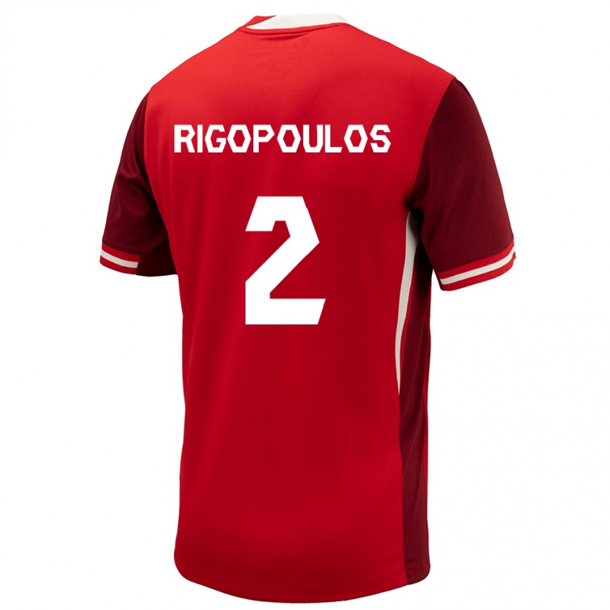 Kids Football Canada Theo Rigopoulos #2 Red Home Jersey 24-26 T-Shirt Za