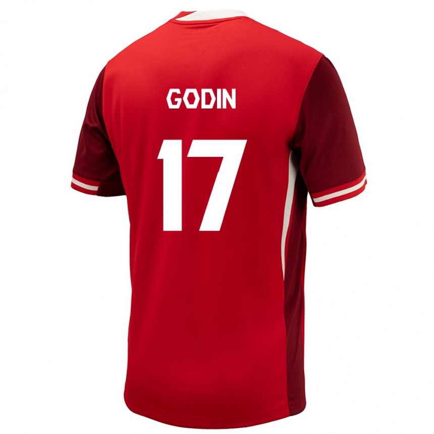 Kids Football Canada Étienne Godin #17 Red Home Jersey 24-26 T-Shirt Za