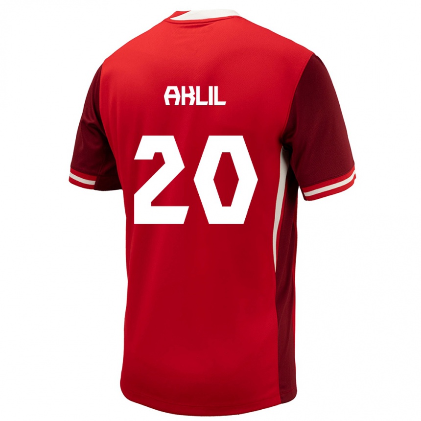 Kids Football Canada Lino Aklil #20 Red Home Jersey 24-26 T-Shirt Za