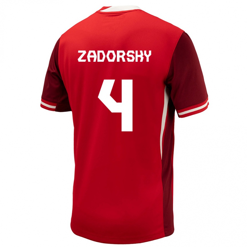 Kids Football Canada Shelina Zadorsky #4 Red Home Jersey 24-26 T-Shirt Za