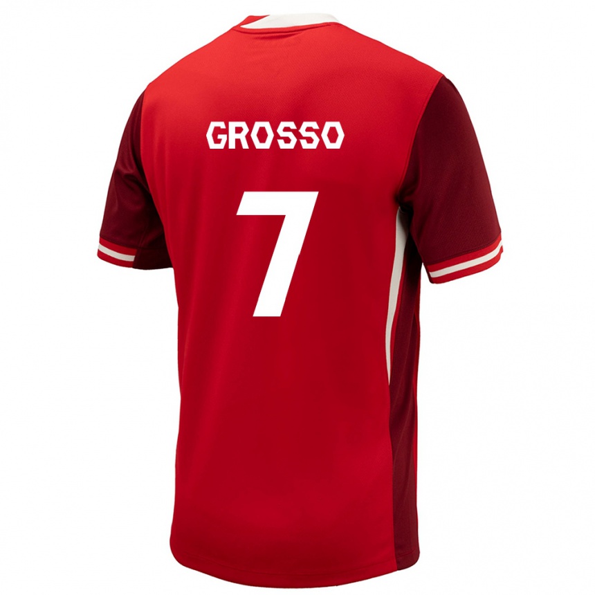 Kids Football Canada Julia Grosso #7 Red Home Jersey 24-26 T-Shirt Za