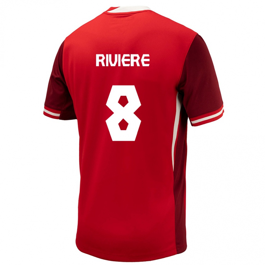 Kids Football Canada Jayde Riviere #8 Red Home Jersey 24-26 T-Shirt Za