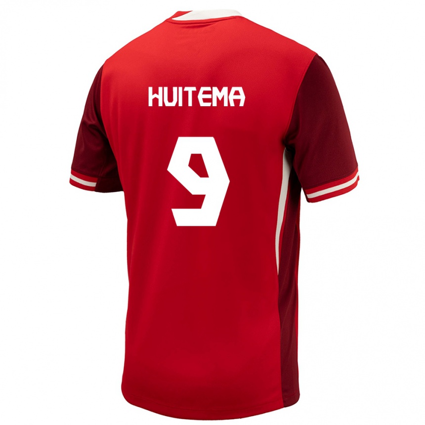 Kids Football Canada Jordyn Huitema #9 Red Home Jersey 24-26 T-Shirt Za