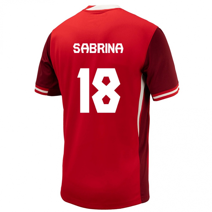 Kids Football Canada Sabrina D Angelo #18 Red Home Jersey 24-26 T-Shirt Za