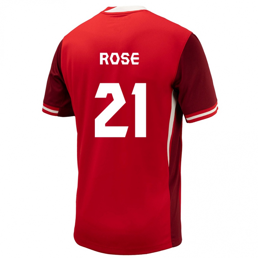 Kids Football Canada Jade Rose #21 Red Home Jersey 24-26 T-Shirt Za