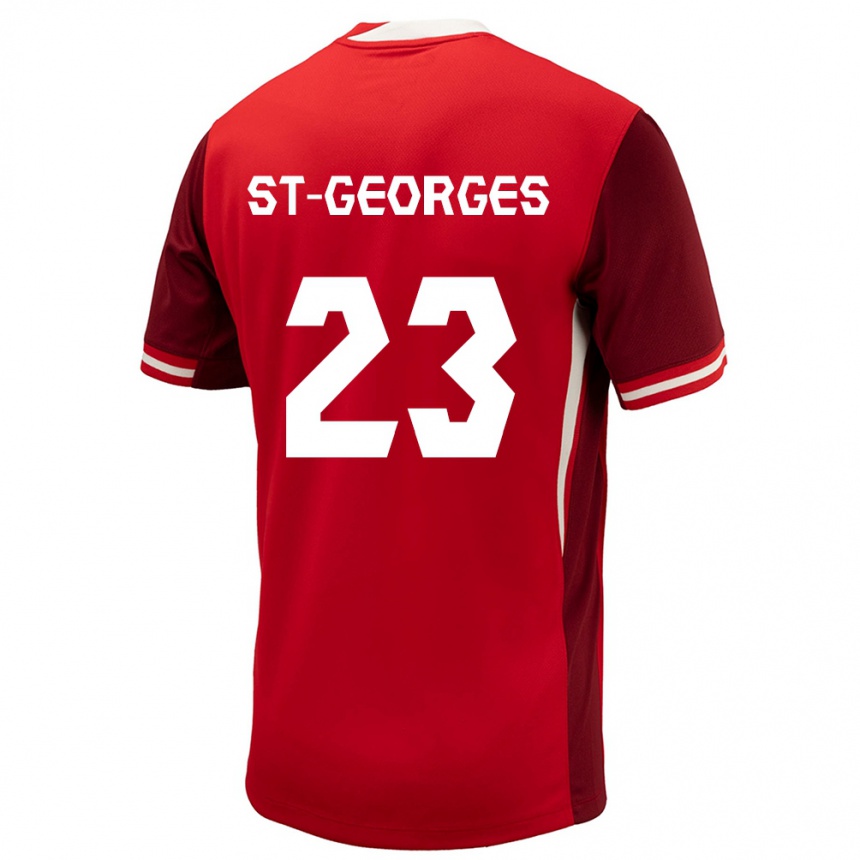 Kids Football Canada Bianca St Georges #23 Red Home Jersey 24-26 T-Shirt Za