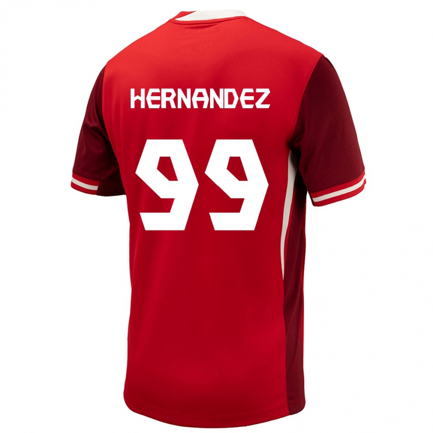 Kids Football Canada Jeneva Hernandez Gray #99 Red Home Jersey 24-26 T-Shirt Za