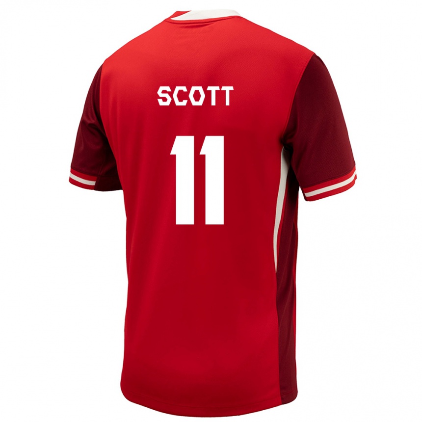 Kids Football Canada Desiree Scott #11 Red Home Jersey 24-26 T-Shirt Za