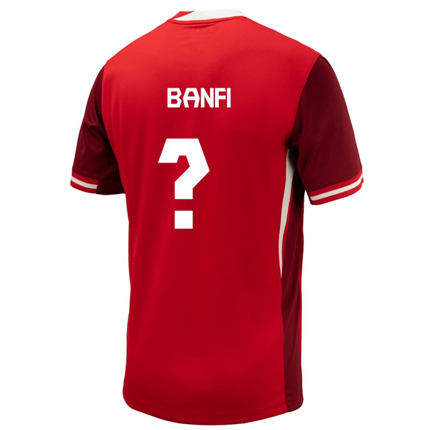 Kids Football Canada Samuel Banfi #0 Red Home Jersey 24-26 T-Shirt Za