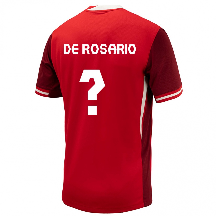 Kids Football Canada Adisa De Rosario #0 Red Home Jersey 24-26 T-Shirt Za