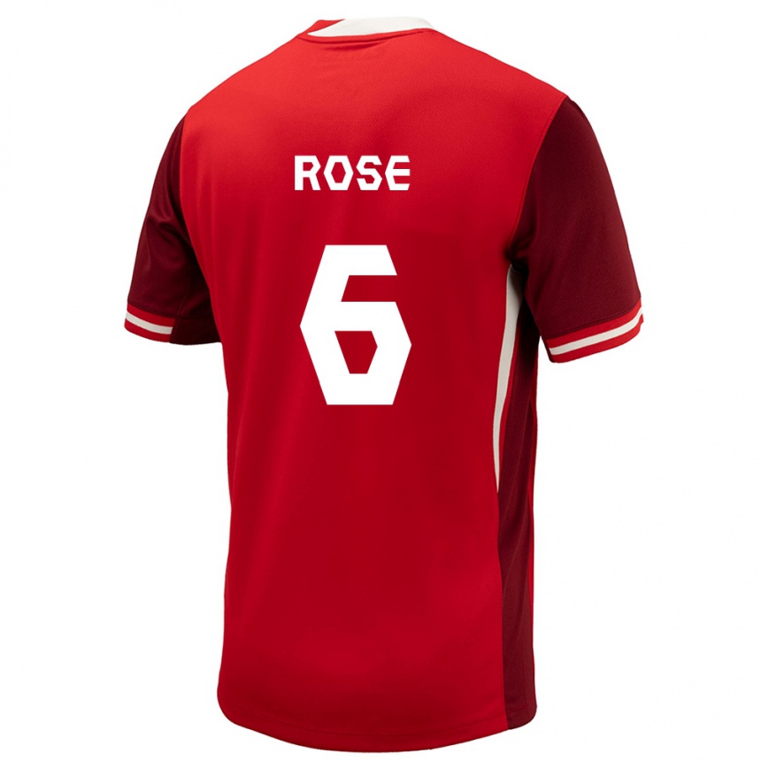 Kids Football Canada Deanne Rose #6 Red Home Jersey 24-26 T-Shirt Za